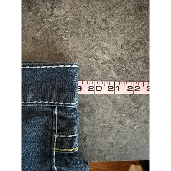 True‎ Religion Y2K Denim Jeans 36 Multicolor Billie Rope Stitch Straight Leg